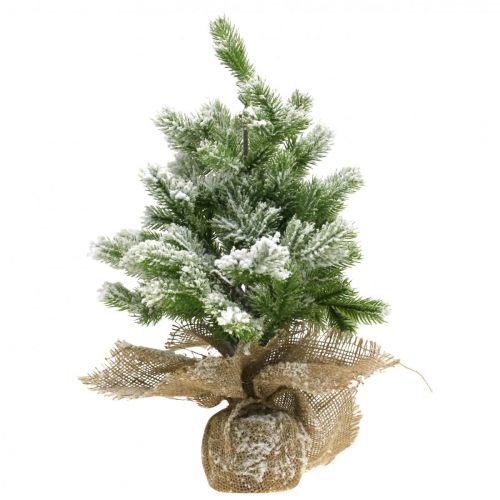 Artículo Mini árbol de navidad en saco nevado Ø25cm H42cm