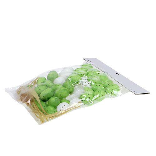 Floristik24 Mini huevo verde-blanco 2,5cm 48uds