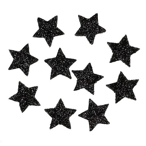 Mini estrella brillante negra 2,5 cm 96 piezas