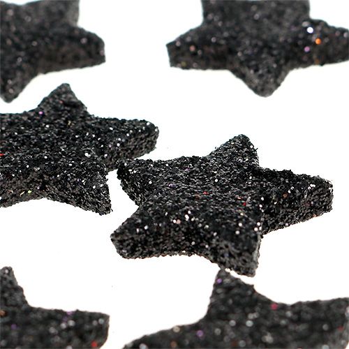 Artículo Mini estrella brillante negra 2,5 cm 96 piezas