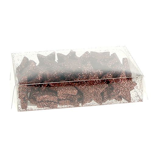 Floristik24 Mini estrella de purpurina para espolvorear marrón 2,5 cm 48 piezas