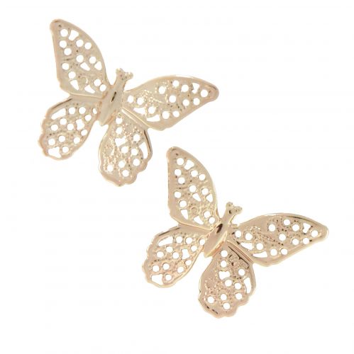 Floristik24 Mini mariposas decoración de dispersión de metal dorado 3cm 50ud