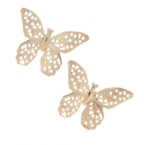 Floristik24 Mini mariposas decorativas dispersas de metal dorado 3cm 50 piezas