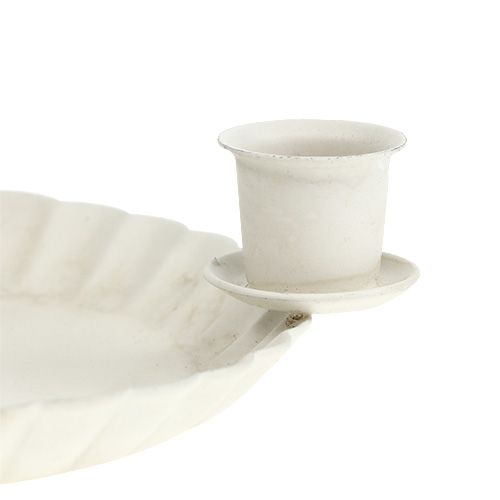 Artículo Mini plato con 4x candelabro de árbol Ø10cm crema