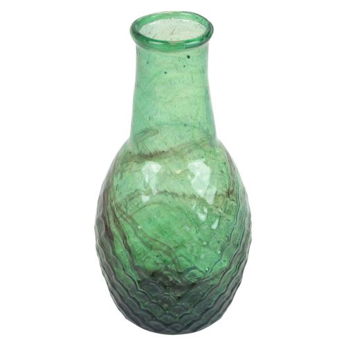 Mini florero florero de vidrio verde florero diamantes Ø6cm H11.5cm