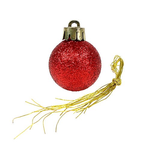 Artículo Mini bola navideña roja Ø3cm 14 piezas