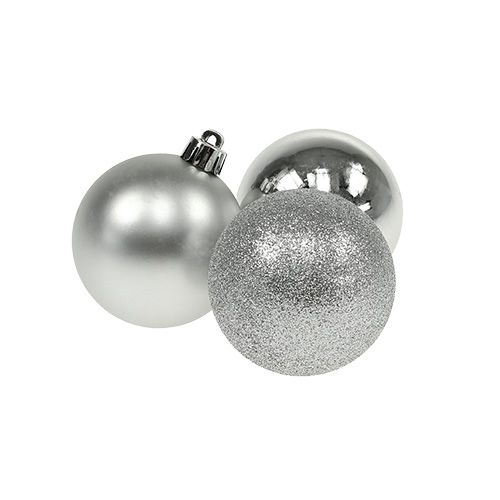 Floristik24 Mini bola navideña plata Ø3cm 14pcs