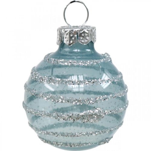 Artículo Mini bolas navideñas azul cristal real Ø3cm 9pcs