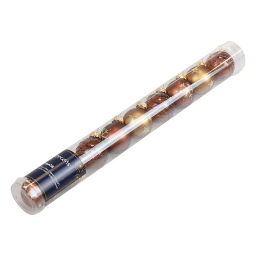 Floristik24 Mini bolas navideñas de cristal bolas de cristal marrón dorado Ø3cm 9ud