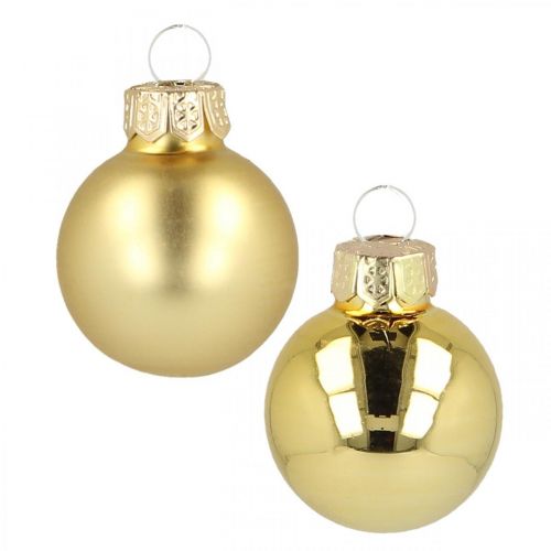 Floristik24 Mini bolas navideñas cristal dorado Ø2,5cm 24uds