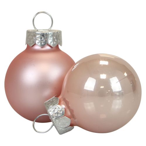 Floristik24 Mini bolas navideñas cristal rosa mate/brillante Ø2,5cm 20 piezas