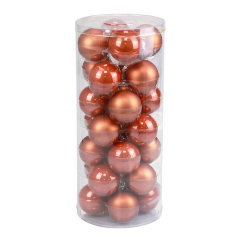 Floristik24 Mini bolas navideñas de cristal bolas de cristal rojo-marrón Ø4cm 24 piezas