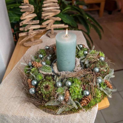 Floristik24 Mini bolas navideñas menta espejo bayas cristal Ø25mm 140ud