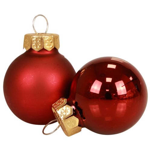 Floristik24 Mini bolas navideñas rojo mate/brillante Ø2,5cm 20 piezas