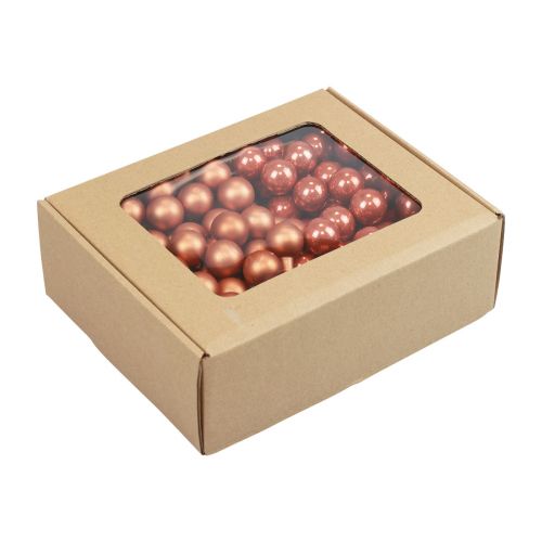 Artículo Mini bolas navideñas sobre alambre vidrio rojo naranja Ø2cm 140 piezas