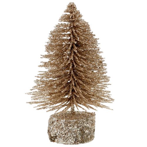 Floristik24 Mini arbol de navidad dorado con purpurina 6uds