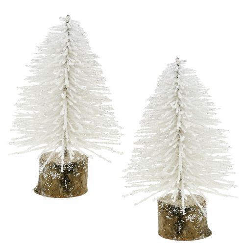 Floristik24 Mini árbol de Navidad brillo blanco 6pcs
