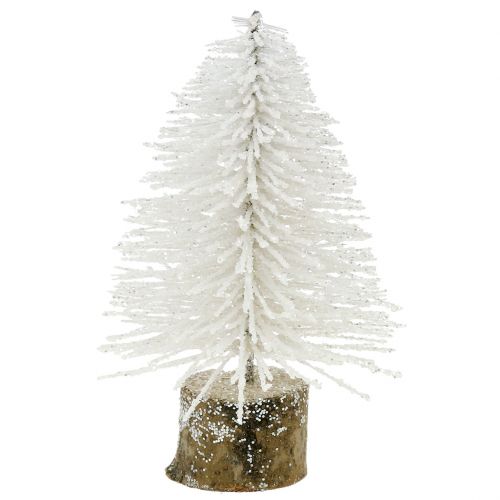 Floristik24 Mini árbol de Navidad brillo blanco 6pcs