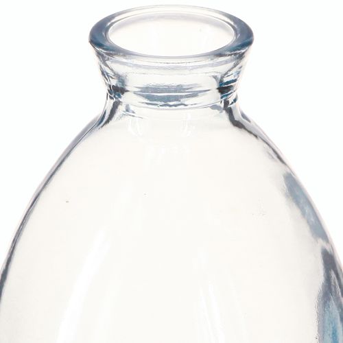 Artículo Mini jarrones bulbosos decorativos de cristal teñido de azul H12cm 6 uds