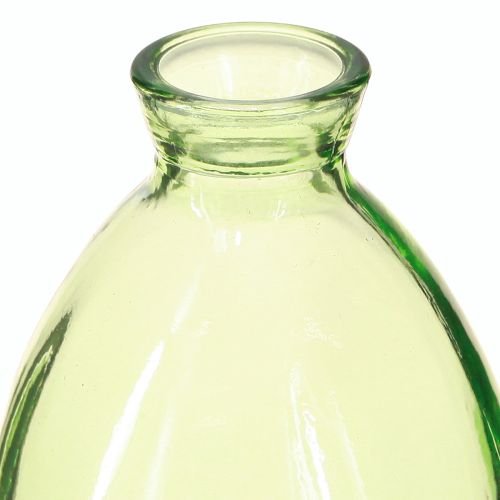 Artículo Mini jarrones de cristal con forma de bulbo, de color verde, 12 cm de alto, 6 unidades