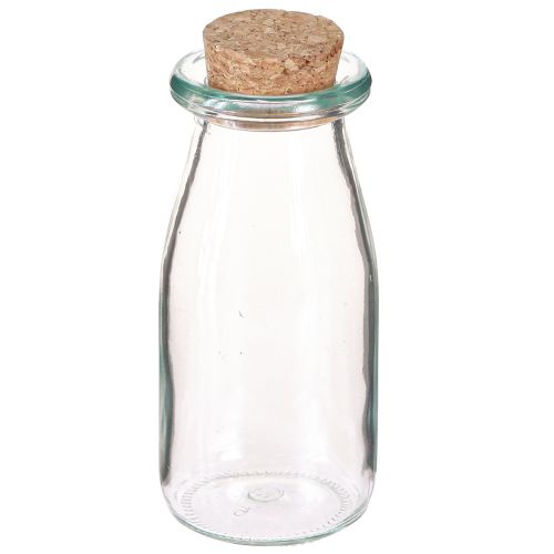 Artículo Mini jarrones de cristal con corcho H13,5cm Ø5,5cm 6uds