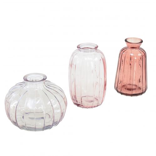 Floristik24 Mini floreros floreros decorativos de vidrio floreros Al 8,5–11 cm juego de 3