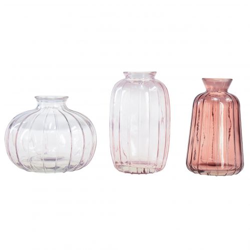 Floristik24 Mini floreros floreros decorativos de vidrio floreros Al 8,5–11 cm juego de 3