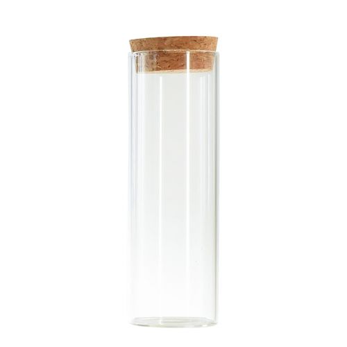 Mini jarrones tubo de ensayo de vidrio tapa de corcho Ø4cm H12cm 6ud
