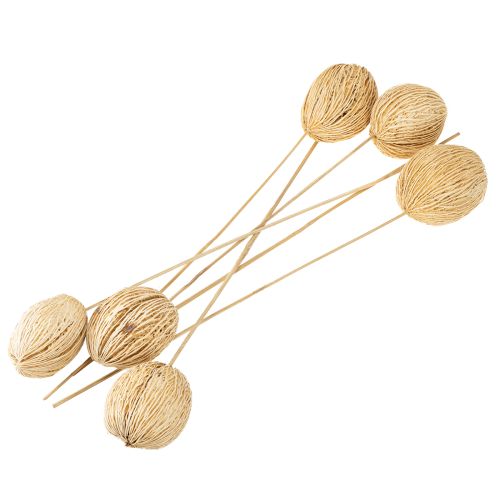 Artículo Bola Mintolla blanqueada 8cm - 10cm L46cm 6 uds