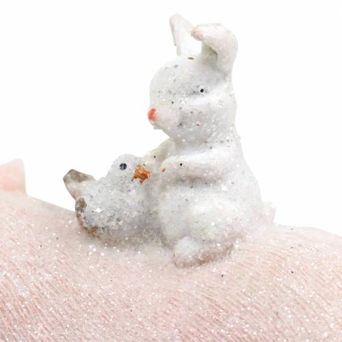 Artículo Conjunto de figura decorativa cerdito con amigos animales 9.3cm × 7.5 / 8.5cm 2pcs
