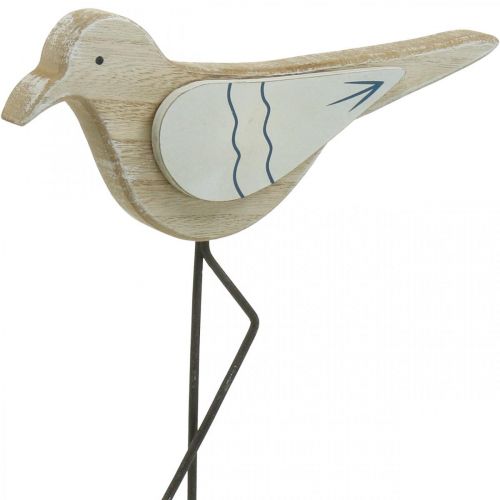 Artículo Decoración marina, gaviota decorativa de madera, shabby chic, azul y blanco Al. 32 cm
