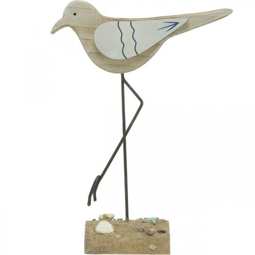Artículo Decoración marina, gaviota decorativa de madera, shabby chic, azul y blanco Al. 32 cm