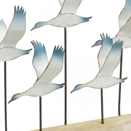 Floristik24 Decoración marinera de verano, gansos voladores, decoración de metal para colocar H27cm L30cm