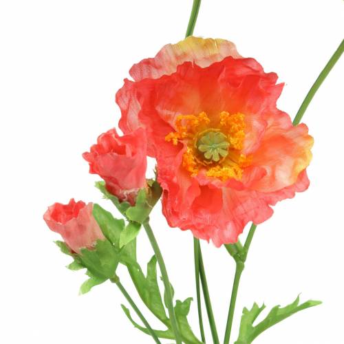 Floristik24 Rosa amapola artificial, flor de seda amarilla amapola 67cm