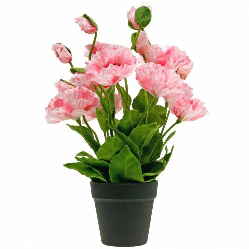 Artículo Amapola oriental, flor artificial, amapola en maceta rosa