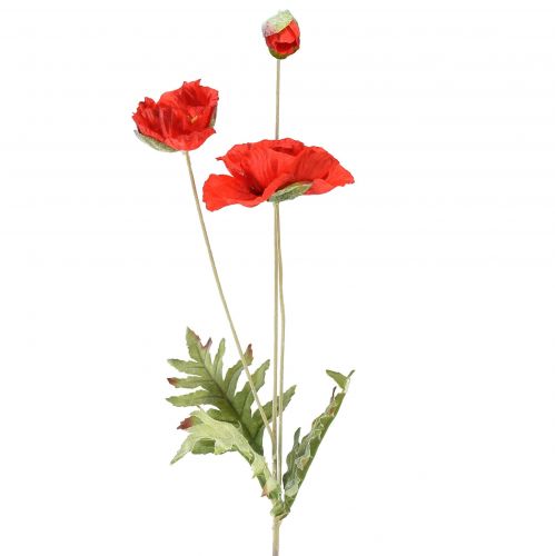Floristik24 Flor de jardín decorativa amapola con 3 flores roja L 70 cm