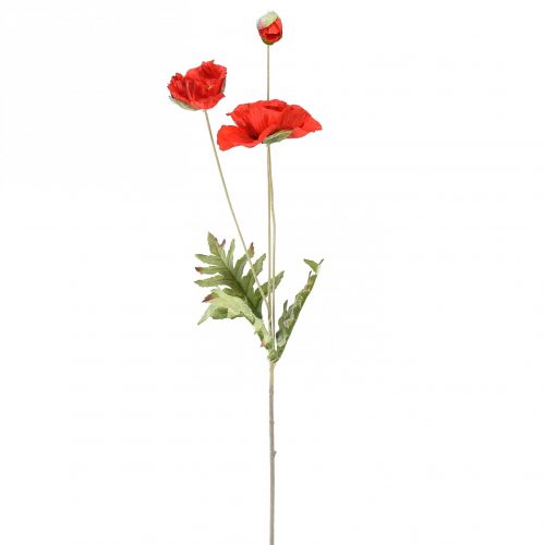 Artículo Flor de jardín decorativa amapola con 3 flores roja L 70 cm