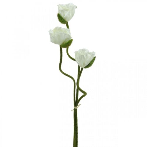 Flor artificial Amapola artificial Rosa blanca L55/60/70cm Juego de 3