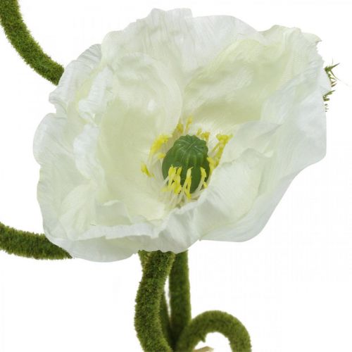 Artículo Flor artificial Amapola artificial Rosa blanca L55/60/70cm Juego de 3