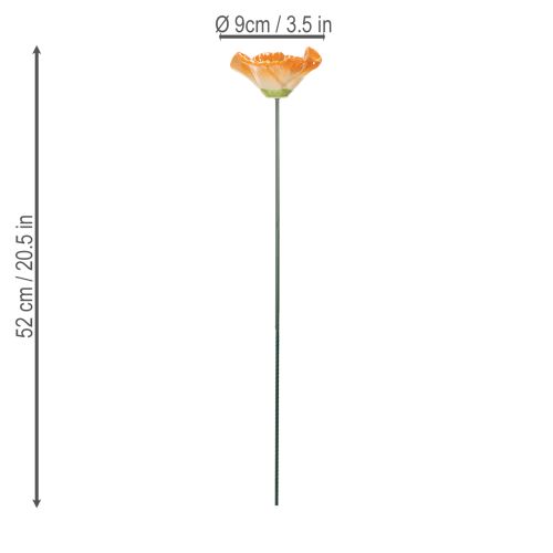 Artículo Esculturas de amapolas de cerámica, flores con un diseño artístico para el jardín, 52 cm, 2 piezas