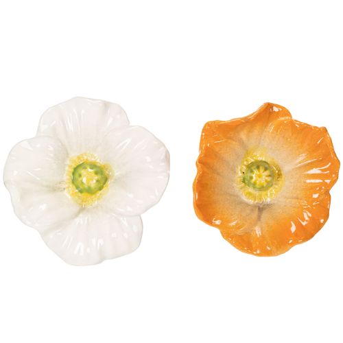 Artículo Esculturas de amapolas de cerámica, flores con un diseño artístico para el jardín, 52 cm, 2 piezas