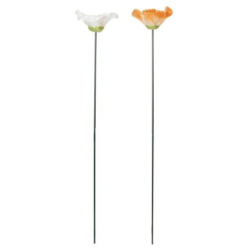 Artículo Esculturas de amapolas de cerámica, flores con un diseño artístico para el jardín, 52 cm, 2 piezas