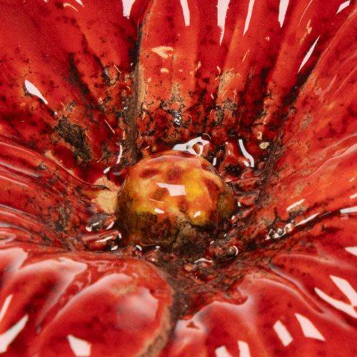 Artículo Flor de amapola de cerámica, decoración romántica para jardín de primavera y parterres, 31 cm, 6 unidades