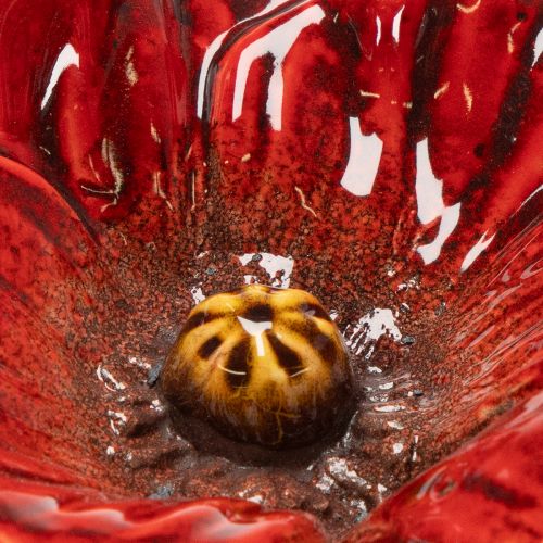 Artículo Estaca de jardín de amapola de cerámica, diseño inusual para parterres, 52 cm, 2 piezas