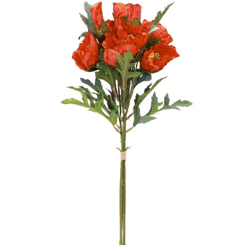 Artículo Amapola decorativa Amapola artificial roja 45cm ramo con 3 piezas