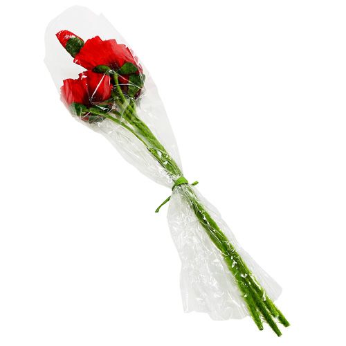 Floristik24 Amapolas Rojas Ø7cm L48cm 4pcs