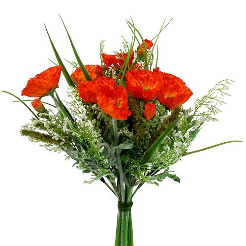 Floristik24 Ramo amapola naranja 40cm