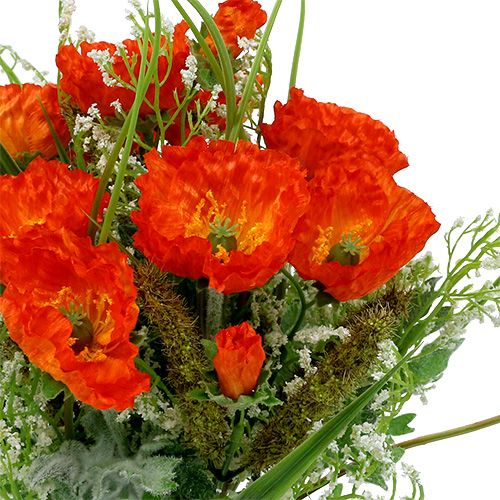 Floristik24 Ramo amapola naranja 40cm
