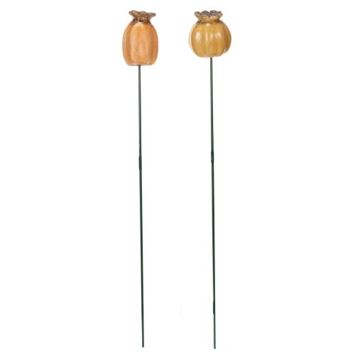 Artículo Estaca de jardín con vaina de semillas de amapola: elemento decorativo para decoración de jardín y proyectos de bricolaje - 41 cm, 4 piezas