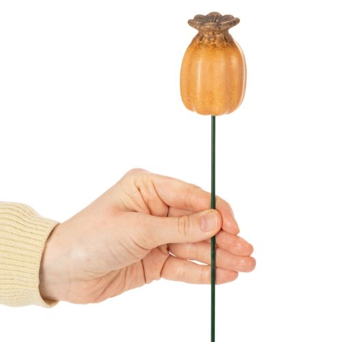 Artículo Estaca de jardín con forma de cápsula de semillas de amapola: elemento decorativo para el jardín y proyectos de bricolaje - 41 cm, 4 piezas